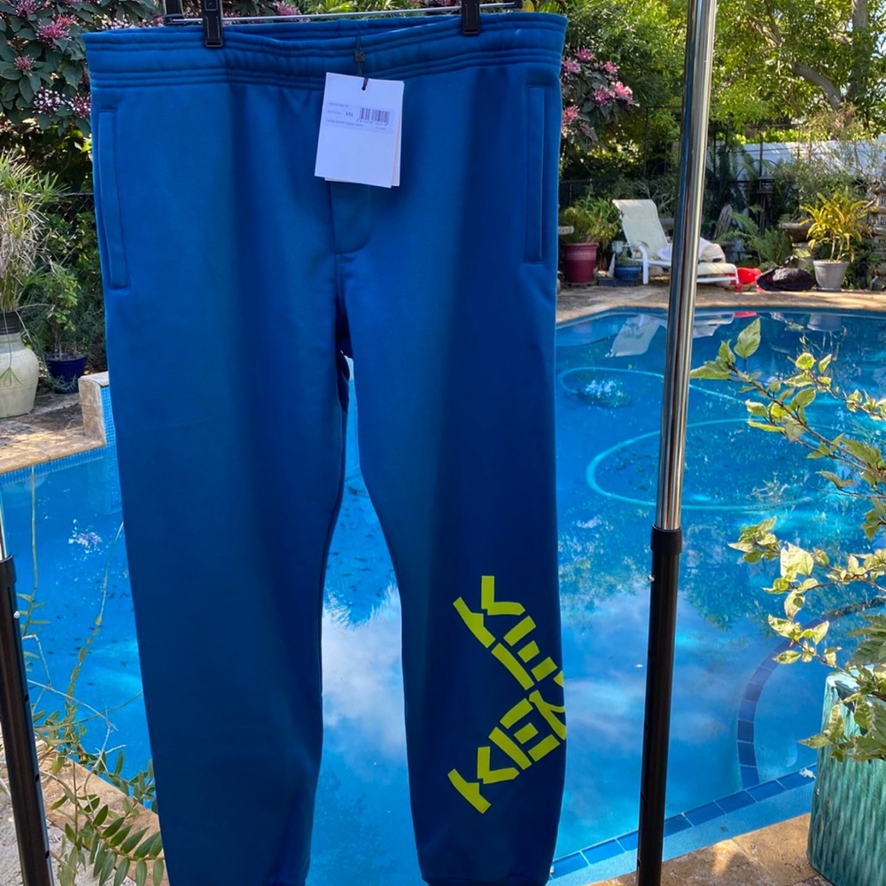 Authentic Kenzo Paris Sport Classic Logo Spellout Designer Jogger Pants